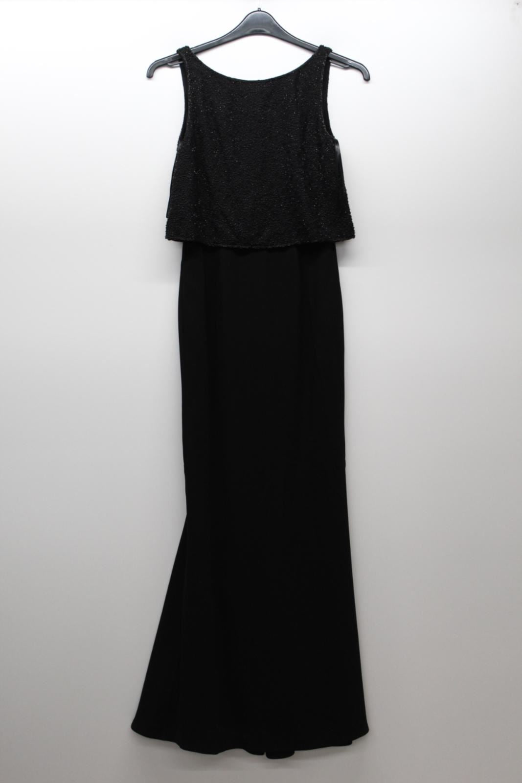 HOBBS Ladies Constance Black Embellished Sleeveless Maxi Dress UK10 BNWT