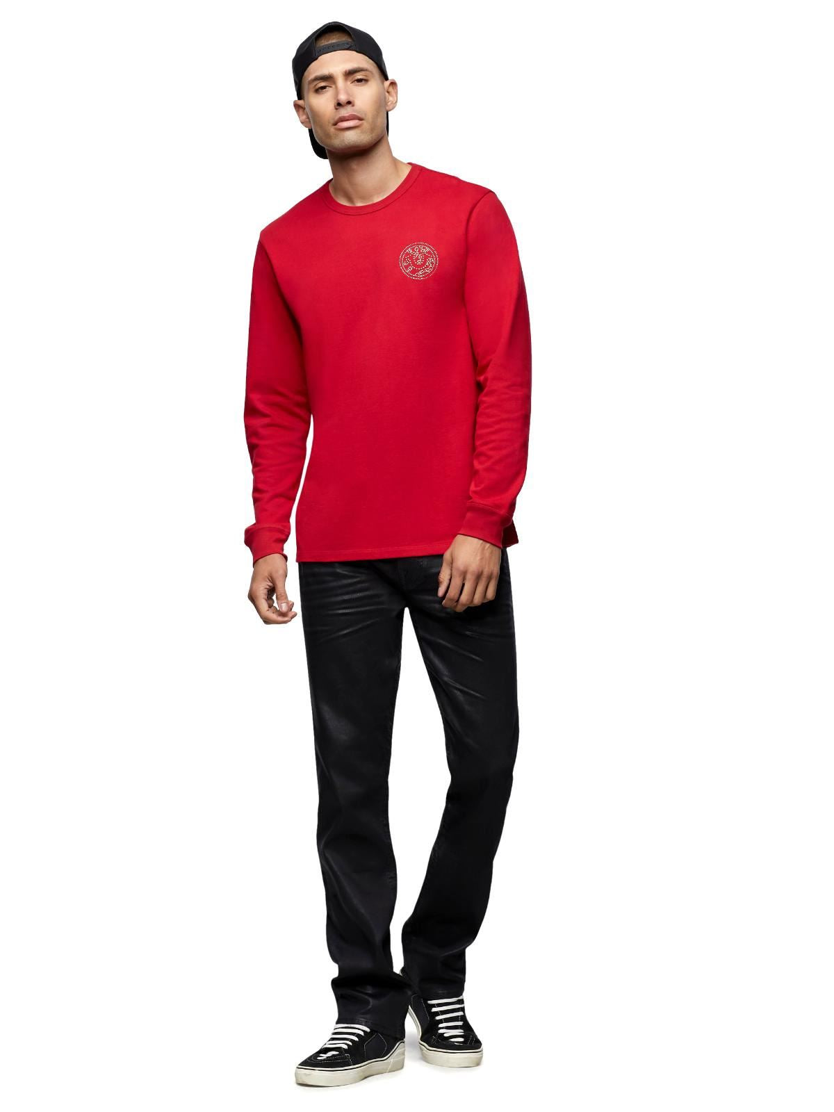TRUE RELIGION Men's Fashion Varsity Crew Neck Ruby Red Jumper S BNWT RRP79