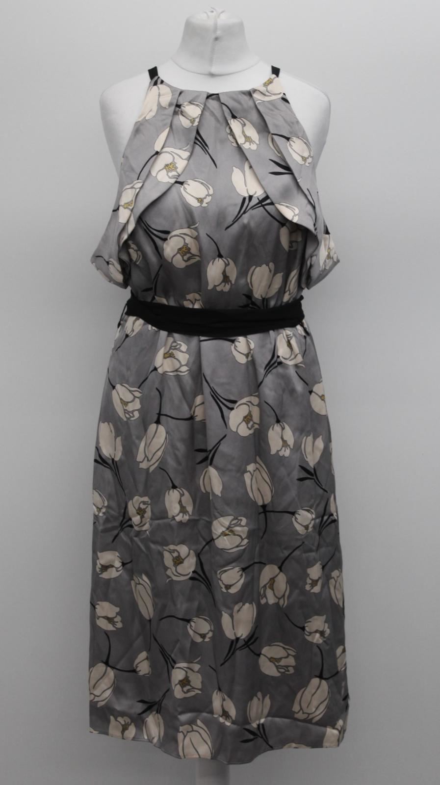 PHASE EIGHT Ladies Grey Flower Tallulah Floral Knee Length Dress UK12 BNWT