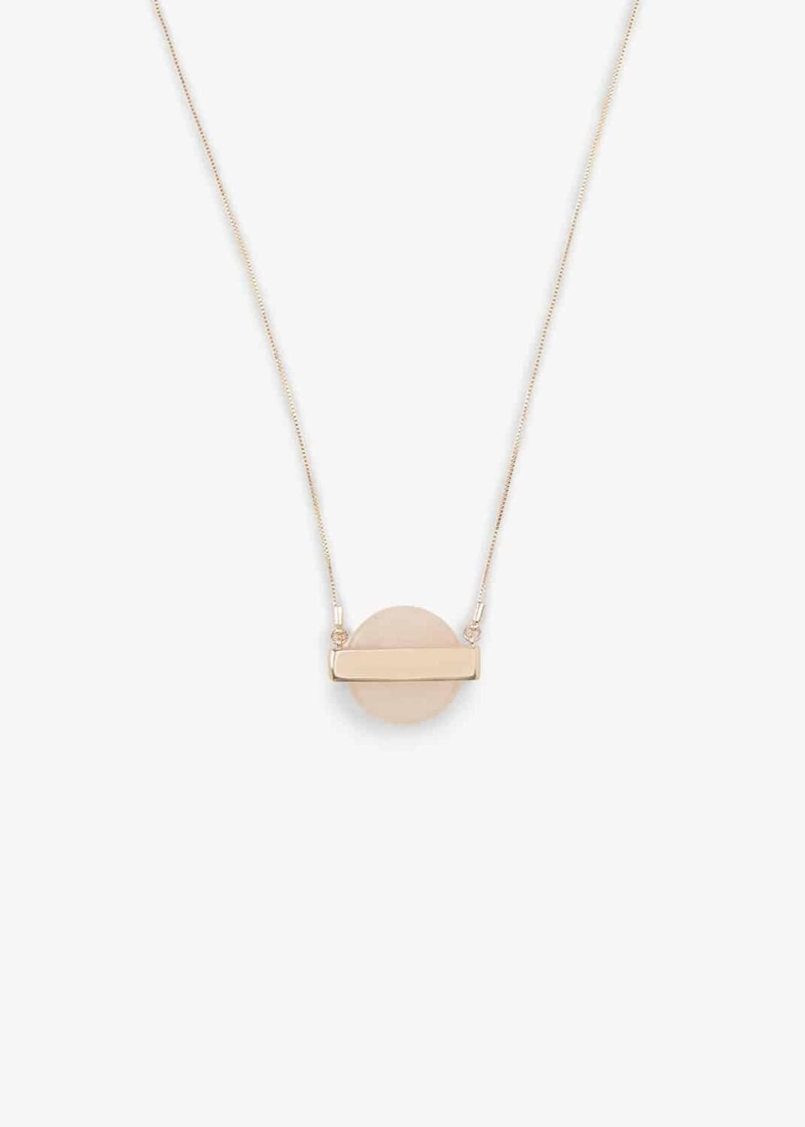 Phase Eight Mae Pink Stone Long Pendant Necklace Rose Gold RRP29