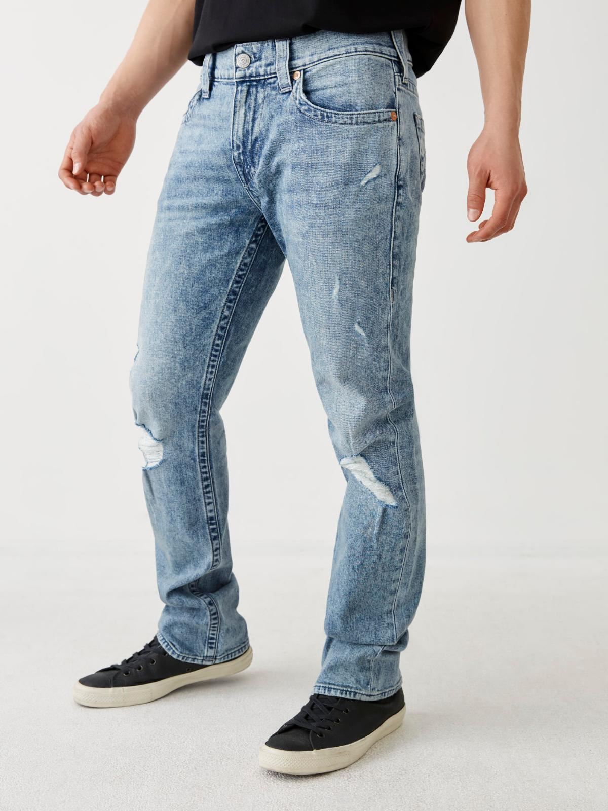 TRUE RELIGION Men's Chopper Blue Ricky Straight Denim Jeans Size 38 RRP169 BNWT