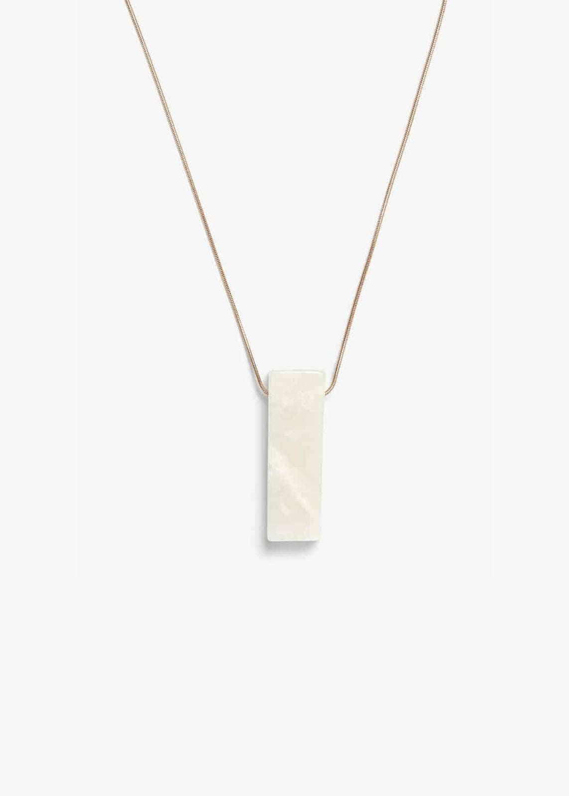 Phase Eight Monica Marbled Block Long Pendant Necklace Rose Gold RRP29