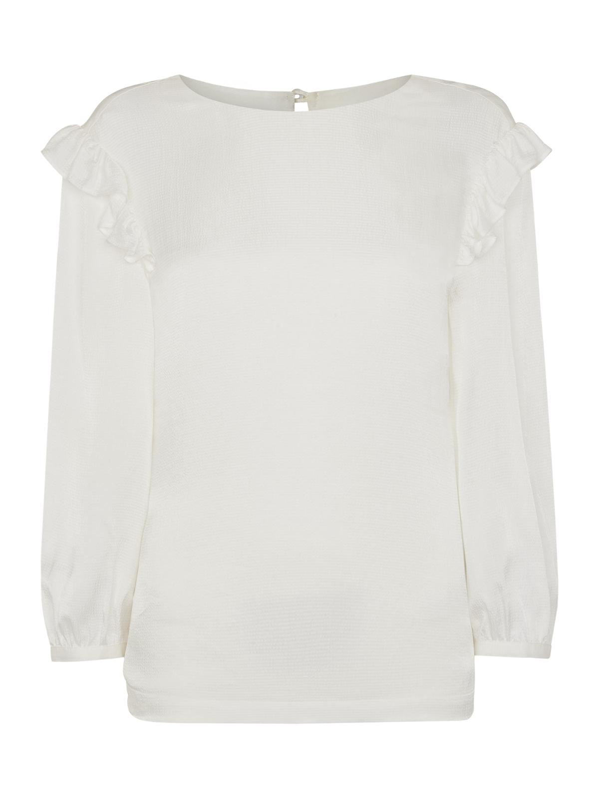 WHISTLES Ladies Ivory Multicolour Ellahay Hammered Satin Top UK16 RRP 89.00 BNWT
