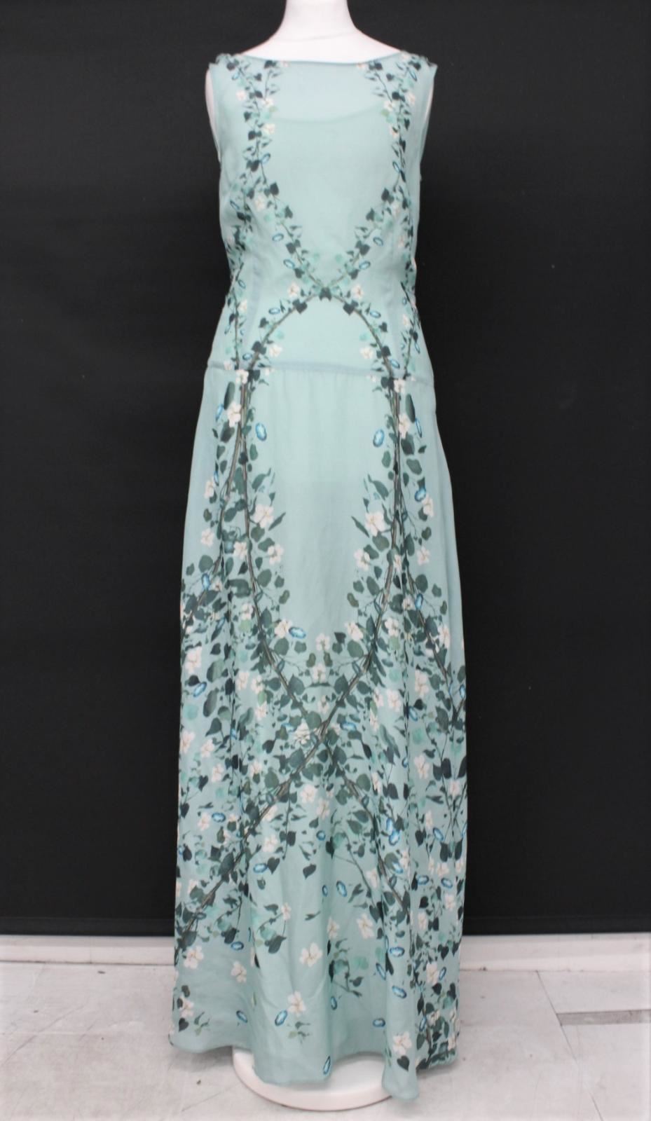 HOBBS Ladies Verdi Green Floral Princess Elizabeth Maxi Dress UK8 BNWT RRP329