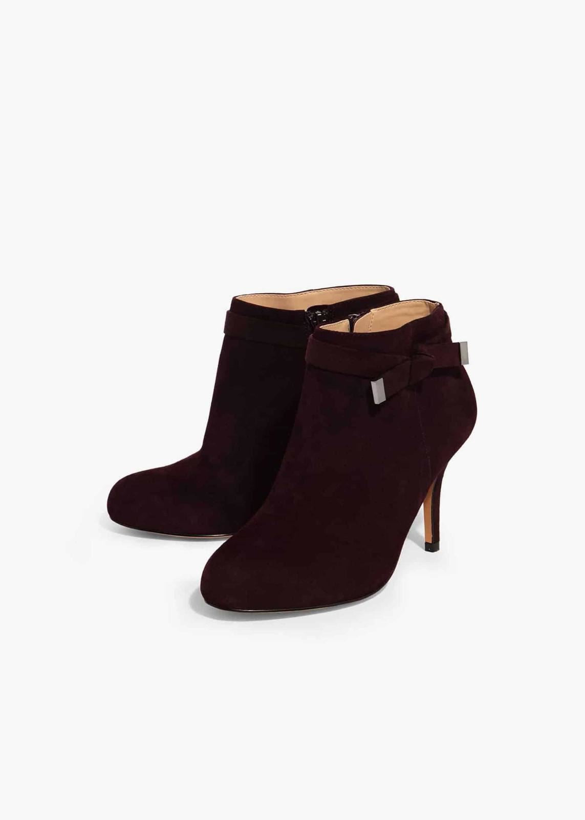 Phase Eight Shoes Stephanie Leather Tie Side Boots Blackberry EU36 UK3 RRP140