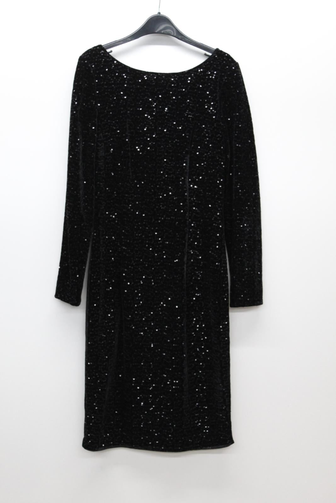 HOBBS Ladies Sawyer Black Embellished Scoop Back Boat Neck Dress UK8 BNWT