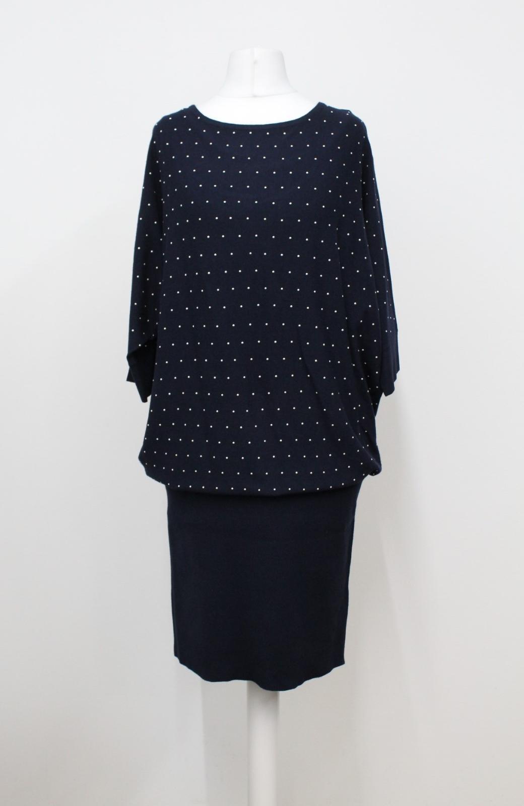 Phase Eight Becca Heat Fix Knit Jumper Dress Navy Size UK12 RRP95