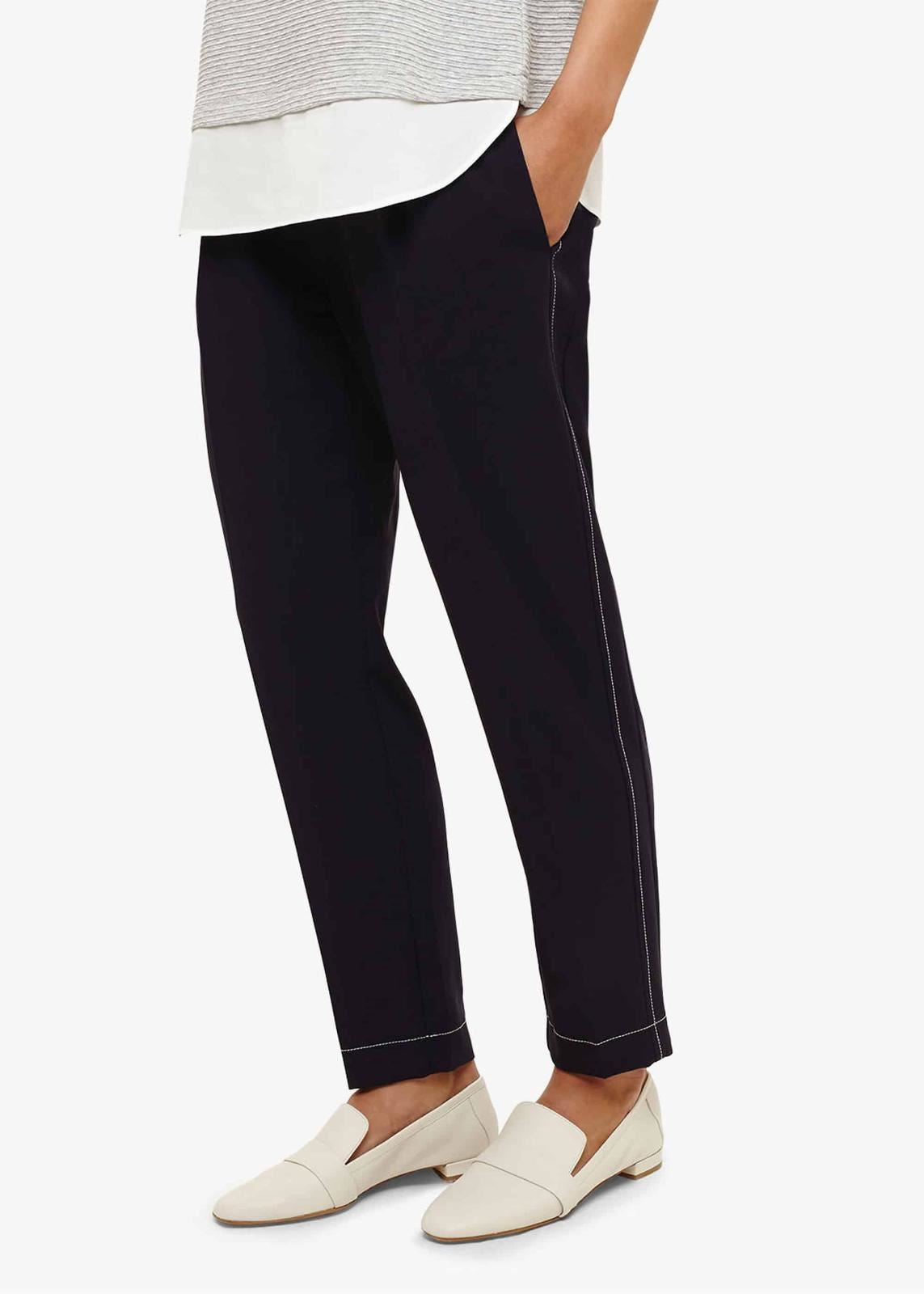 Phase Eight Trixie Topstitch Peg Mom Trousers Navy Size UK8 RRP65