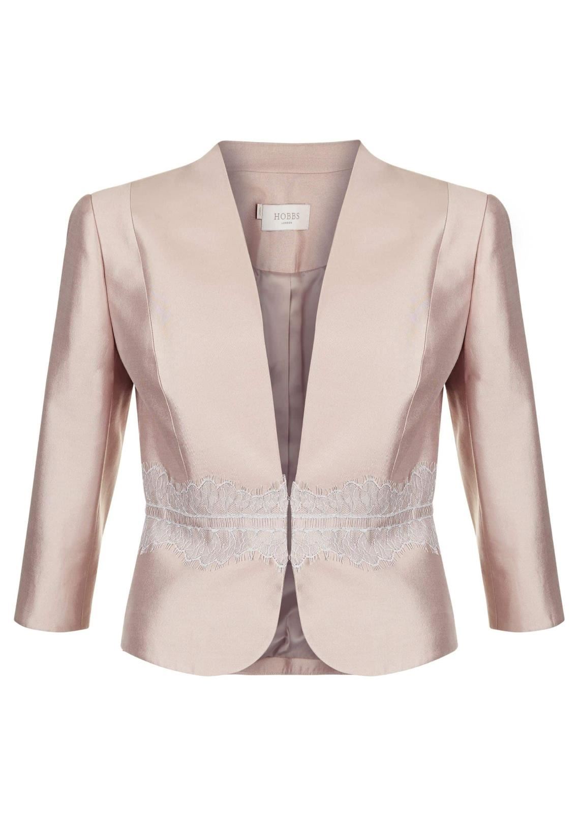 Hobbs Wool Fran Bolero Jacket Oyster Size UK4 RRP199