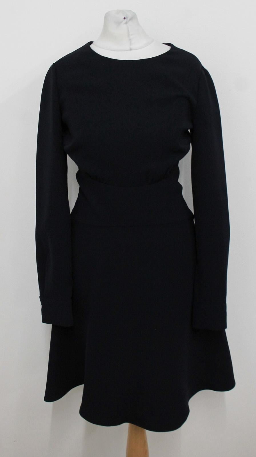 HOBBS Ladies Navy Blue Crepe Fit & Flare Prudence Dress UK6 BNWT RRP139
