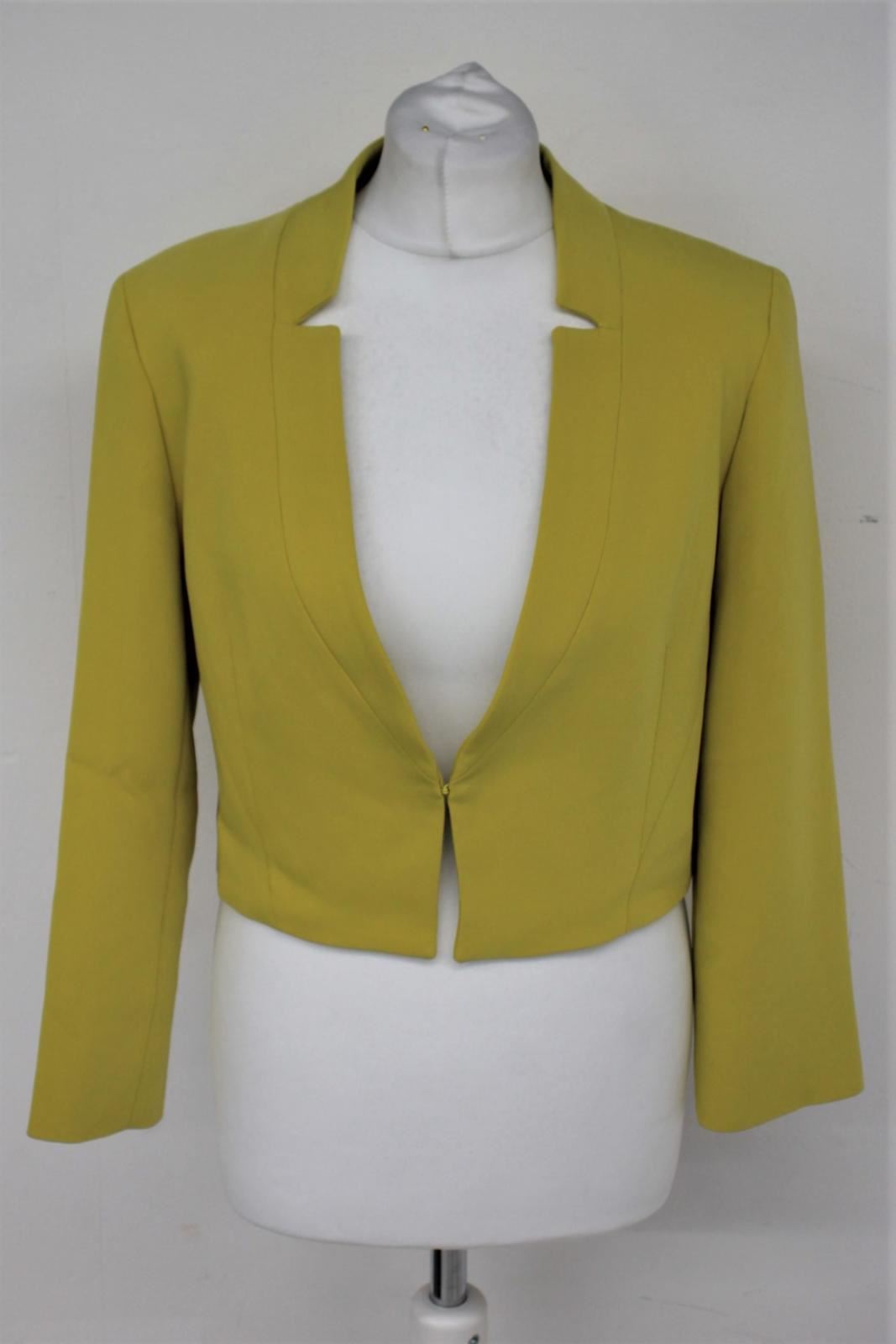 HOBBS Ladies Lemondrop Yellow 3/4 Sleeve Imogen Bolero Jacket UK12 RRP149 NEW