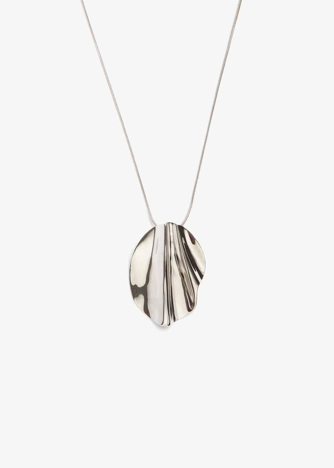 Phase Eight Lucilla Organic Disc Long Necklace Silver RRP29