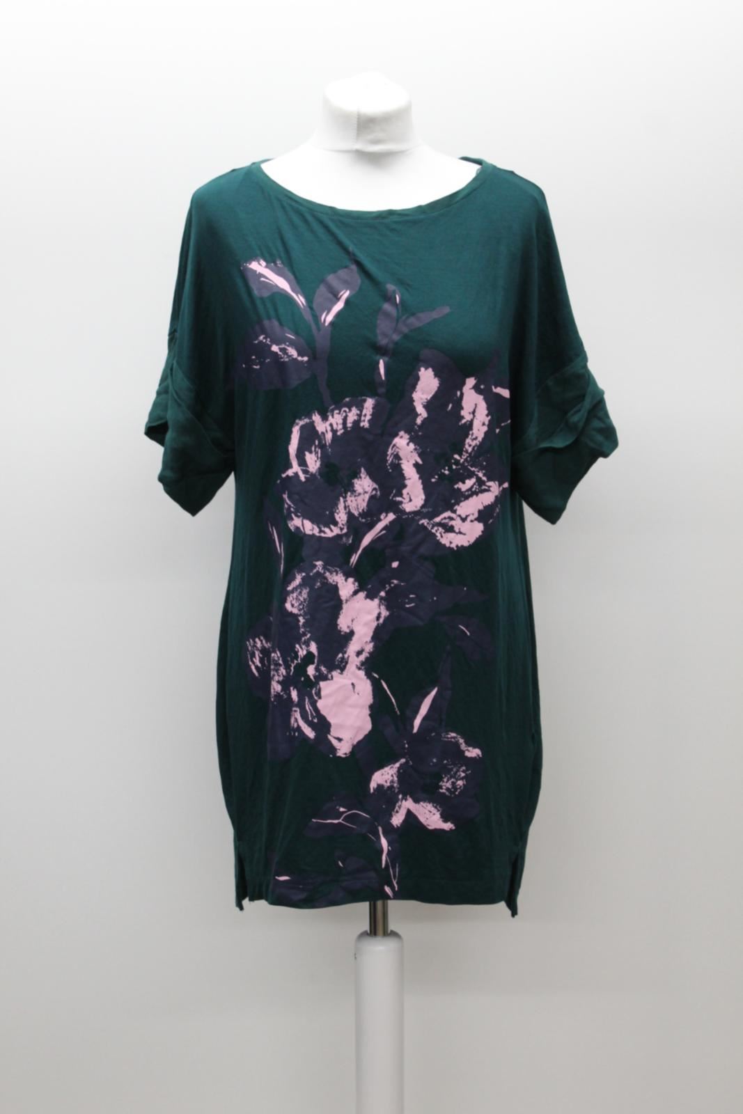 PHASE EIGHT Ladies Adelia Viridian Green Floral Print Tunic Top UK10 BNWT RRP69