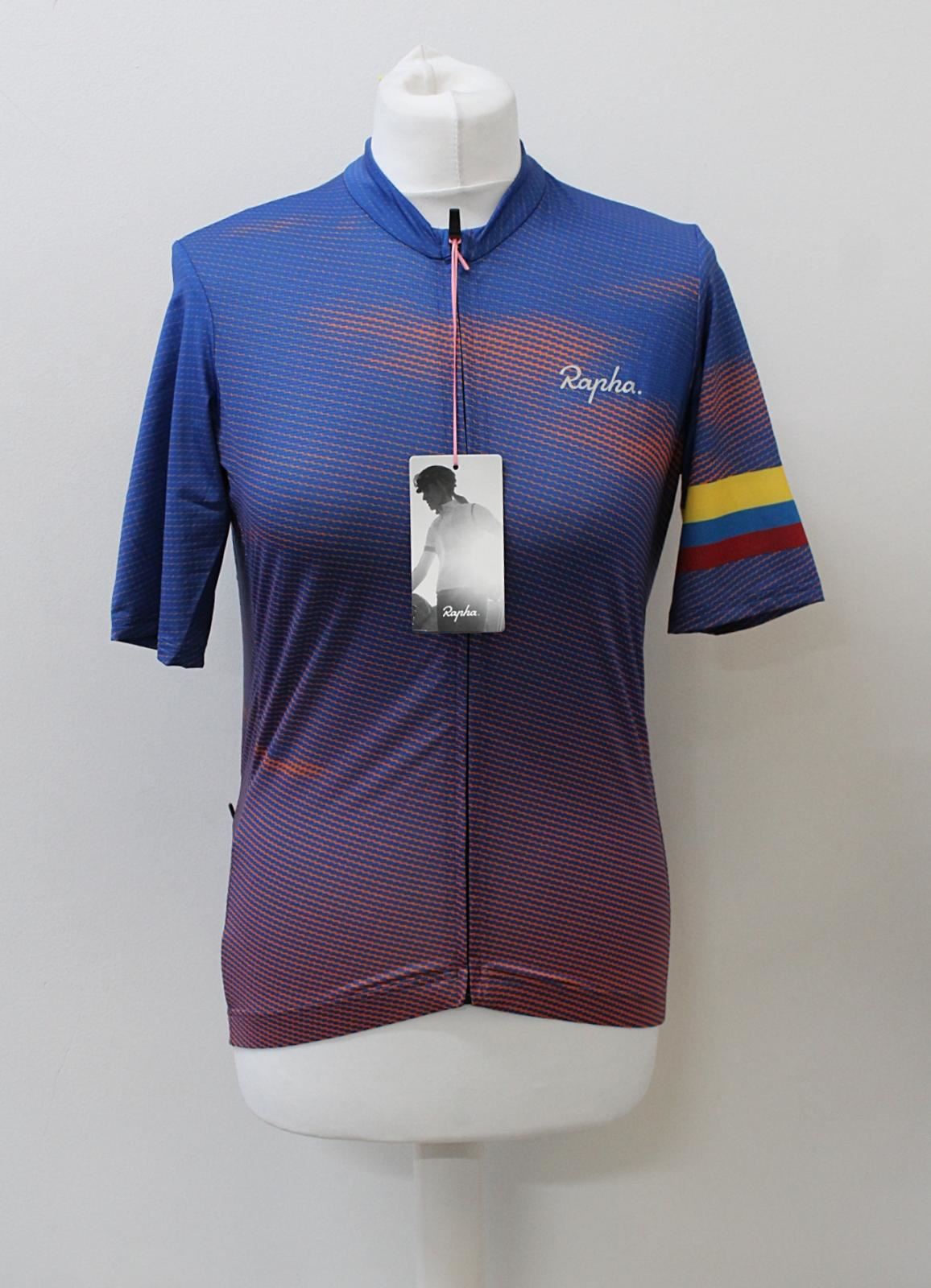 RAPHA Ladies Limited Edition Colombia Full Zip Cycling Jersey Blue L BNWT