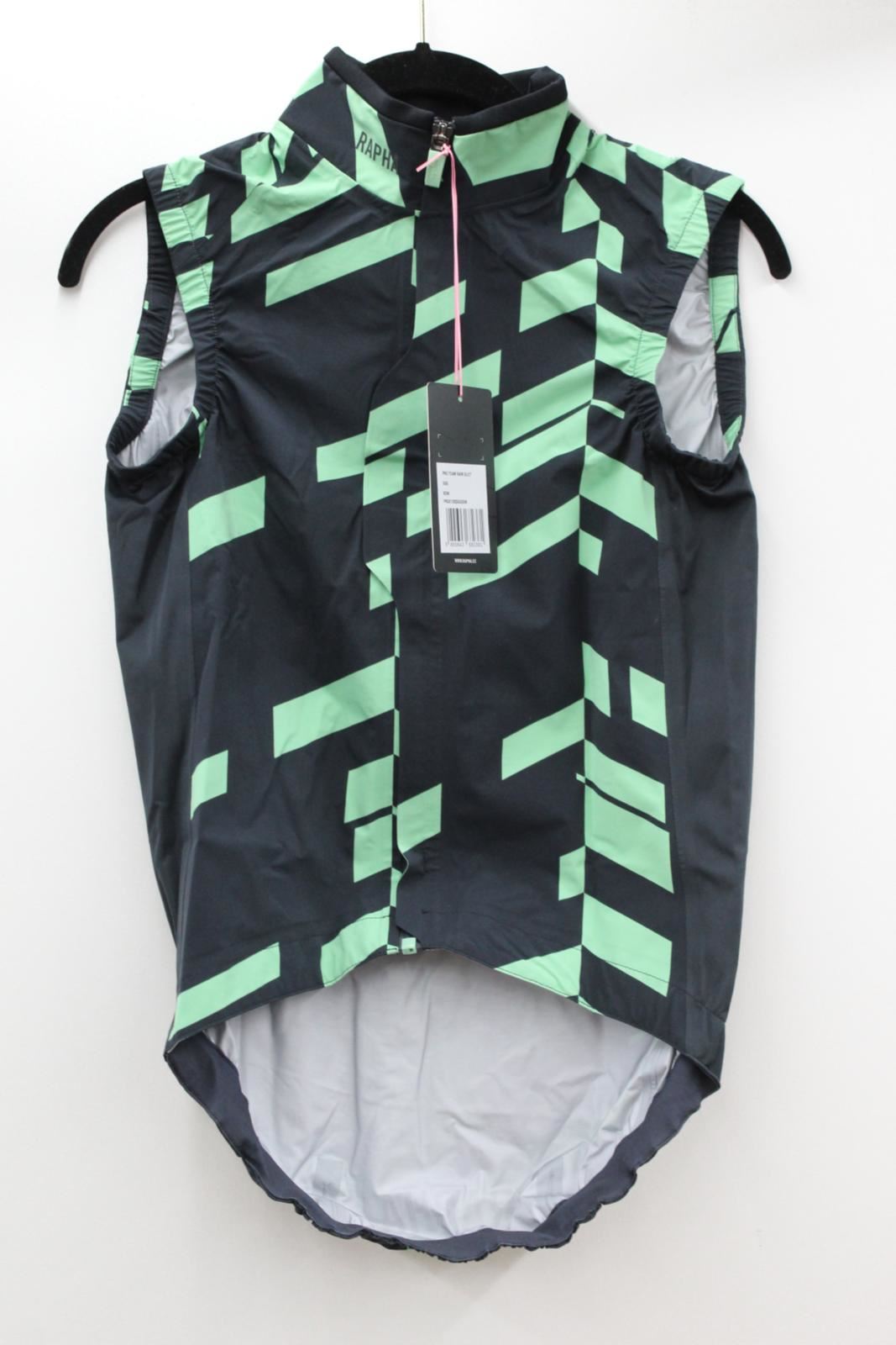 RAPHA Men's Navy & Green Sleeveless Pro Team Zip-Up Cycling Rain Gilet XS BNWT