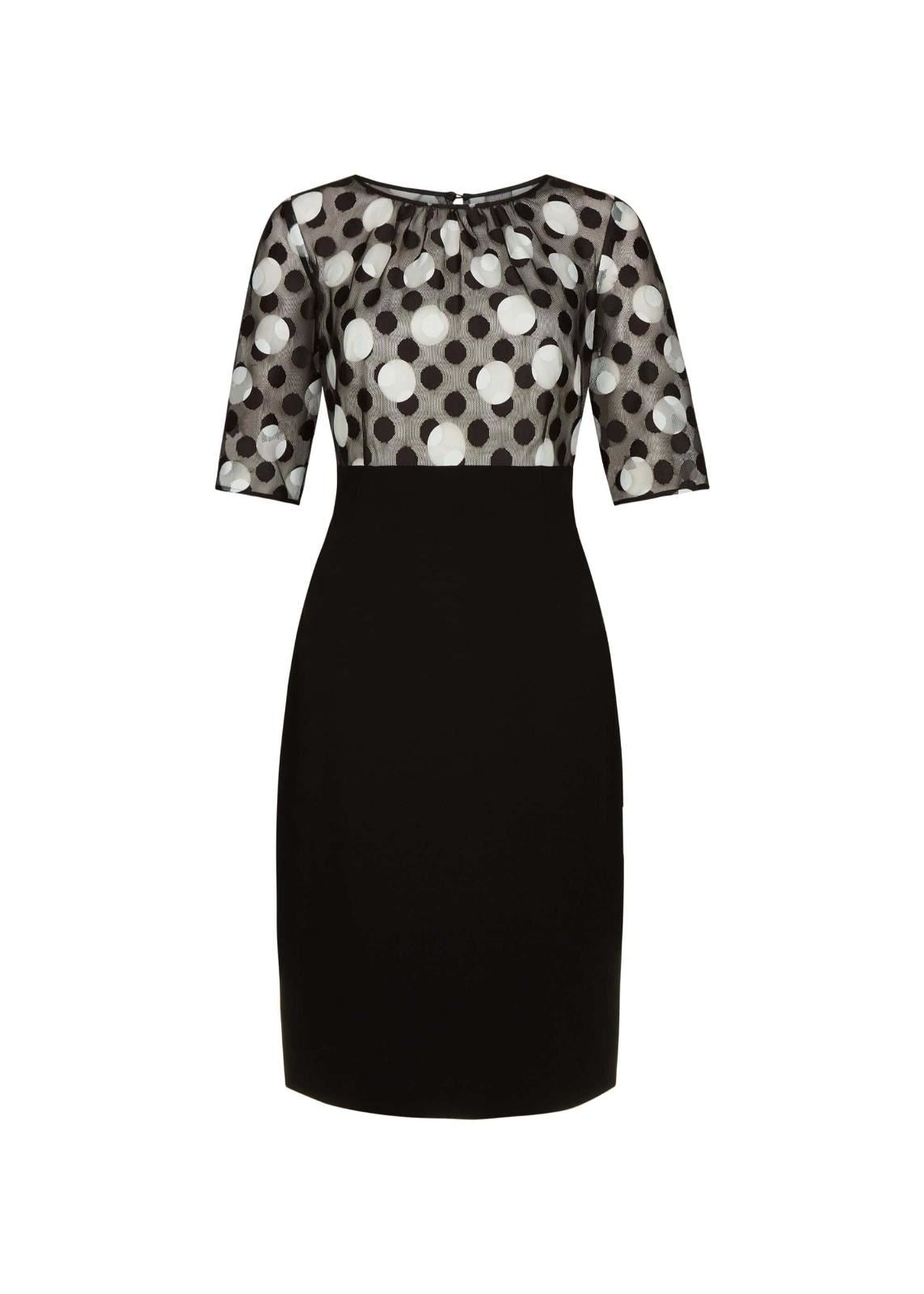 Hobbs Willow Pencil Dress Ivory Black Size UK6 RRP179