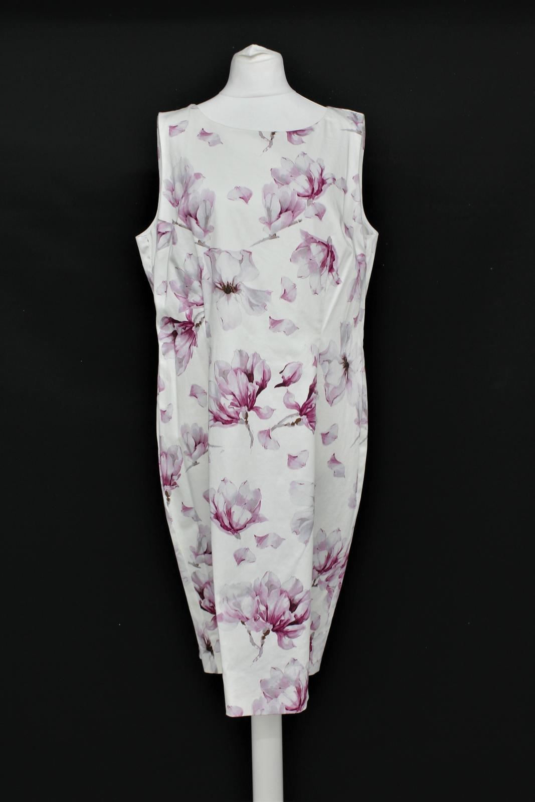 HOBBS Ladies White Sleeveless Floral Print Magnolia Shift Dress UK16 NEW