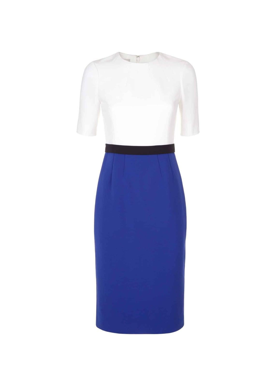 Hobbs Adela Shift Dress Ivry Nvy Coblt Size UK4 RRP159