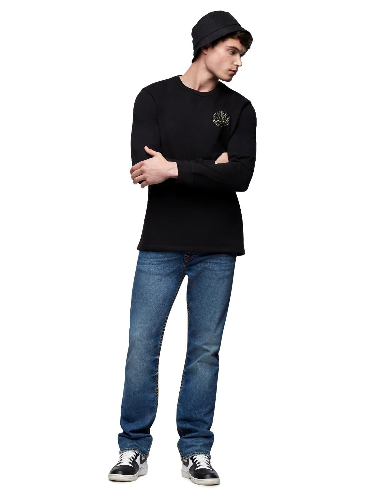 TRUE RELIGION Men's Fashion Varsity Crew Neck Black Jumper Size XXL BNWT RRP79
