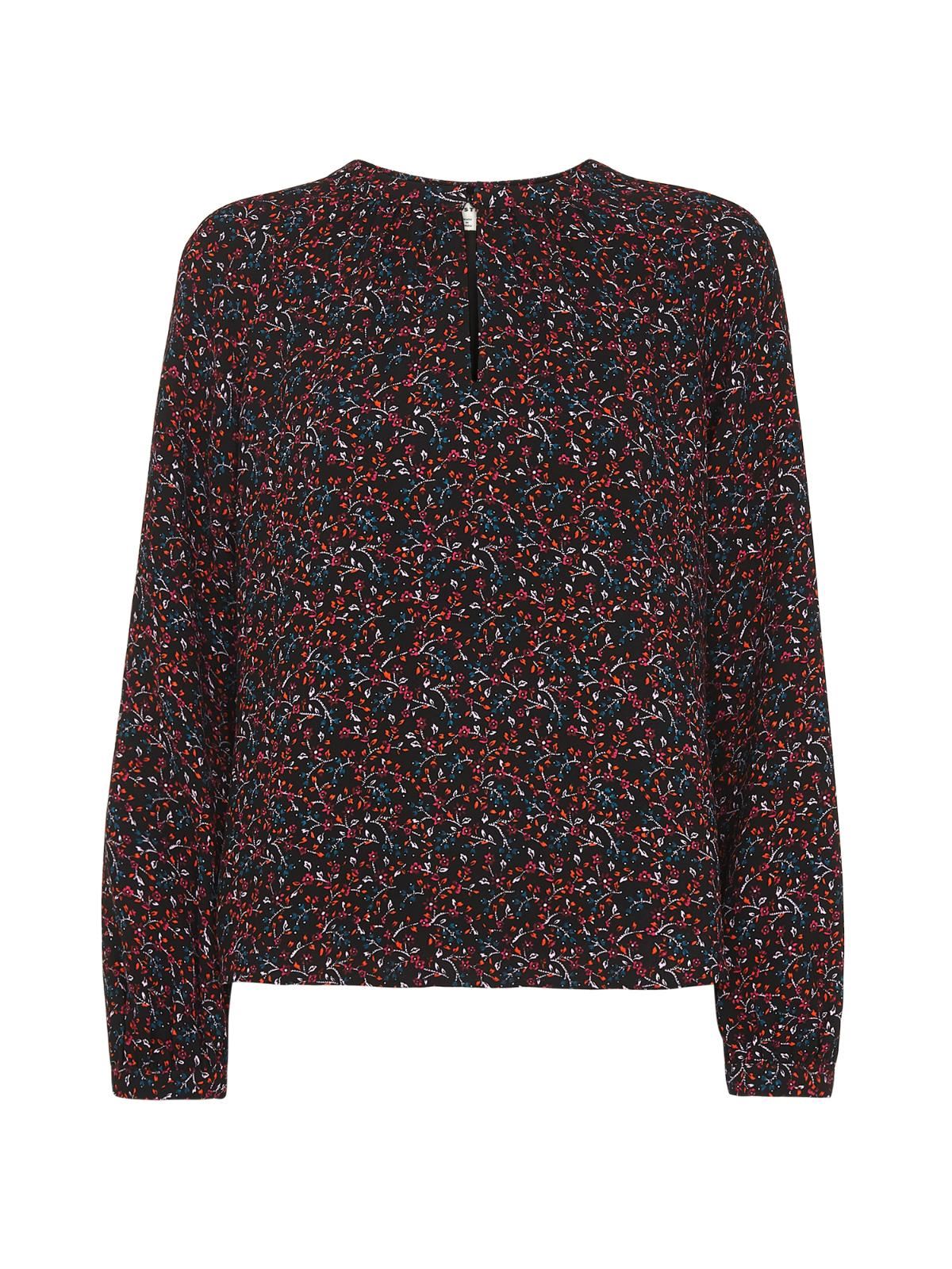 WHISTLES Ladies Black Multi Relaxed Starflower Print Top UK8 RRP 99.00 BNWT