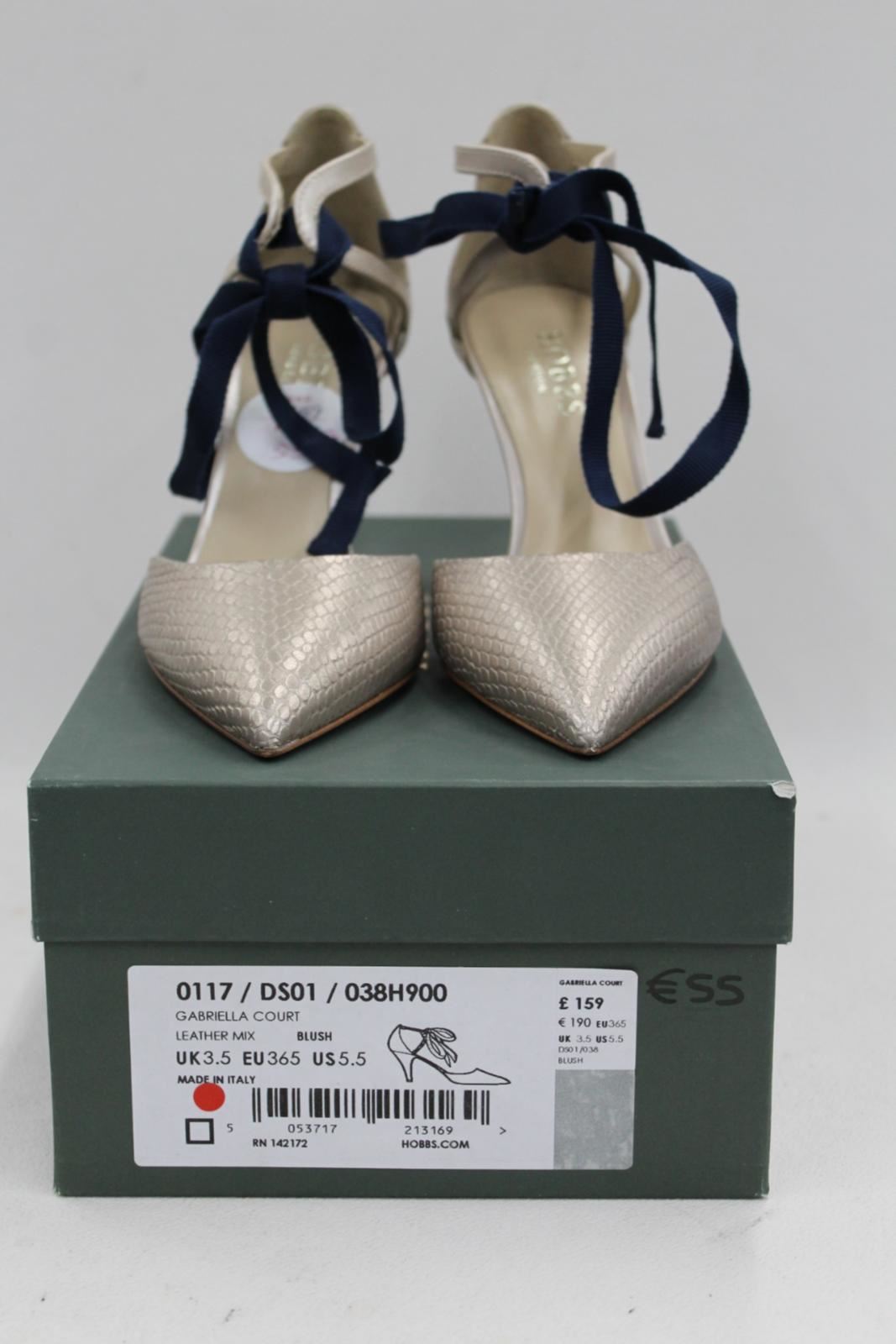 HOBBS Ladies Blush Pink Lace Up Ankle Strap Gabriella Court Shoes UK3.5 BNIB