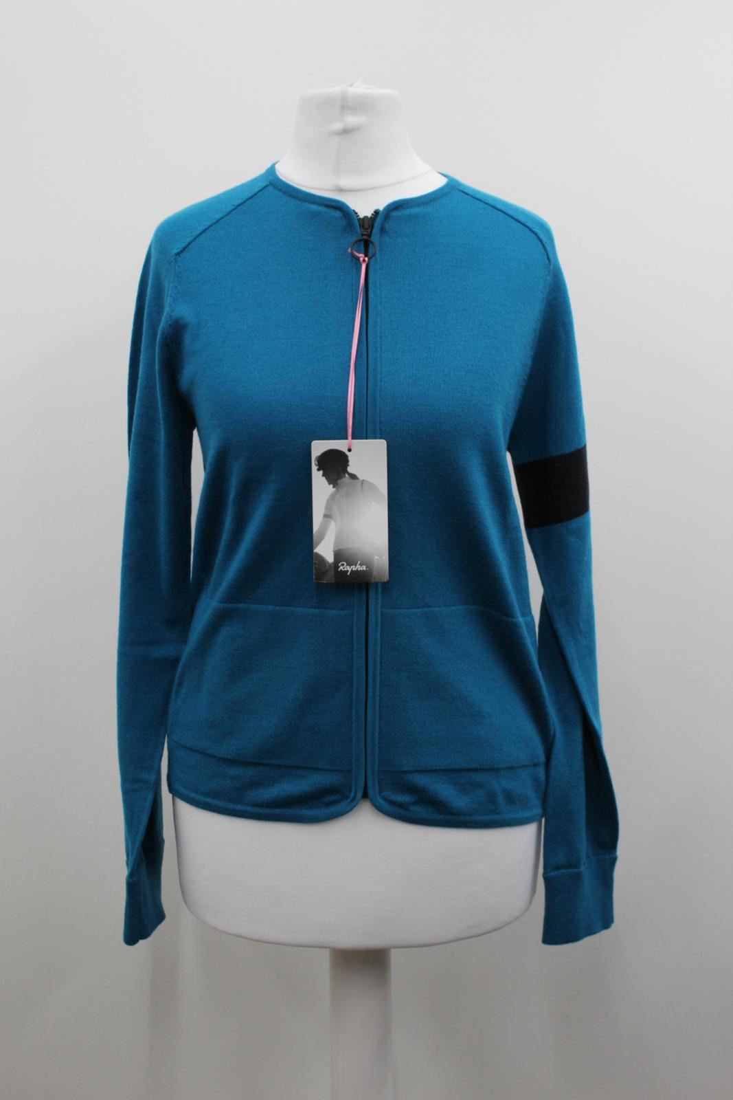 RAPHA Ladies Teal Merino Stretch Zip Through Long Sleeve Cycling Jacket XS BNWT