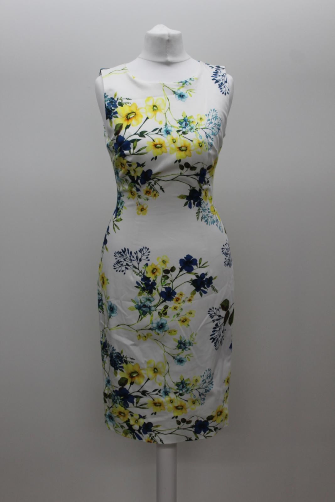 HOBBS Ladies Fiona Ivory Cotton Blend Floral Sleeveless Dress UK4 BNWT RRP149