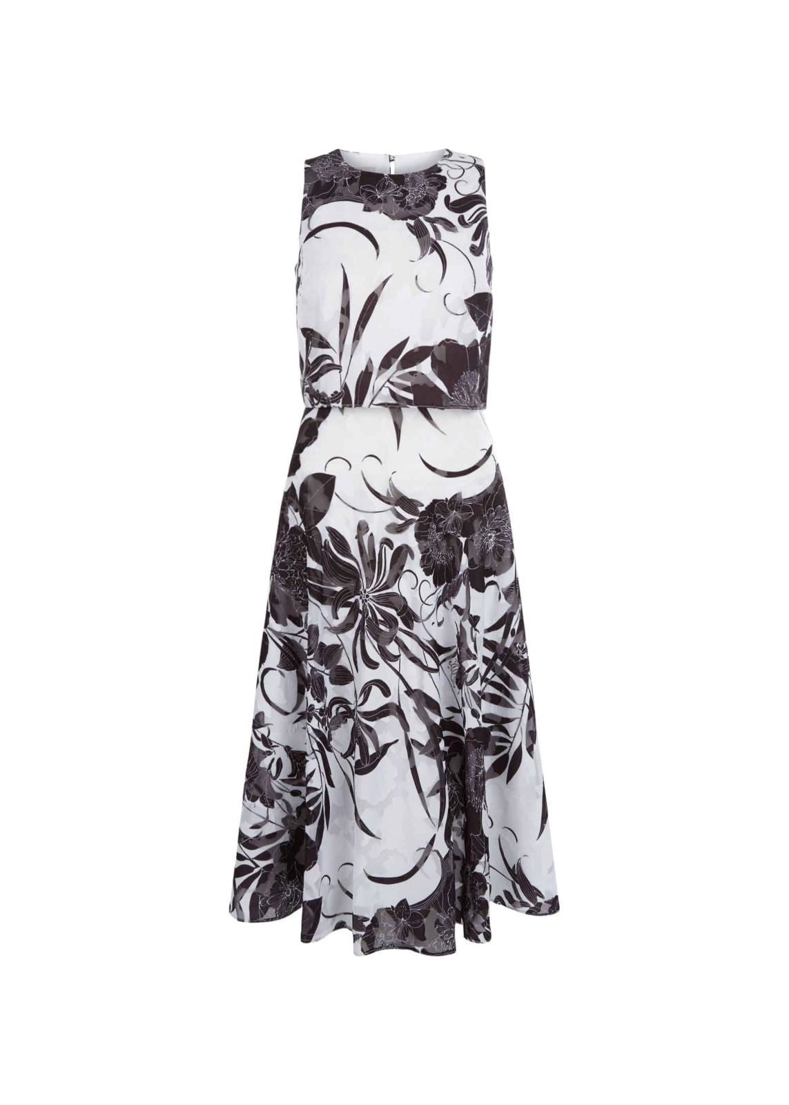 Hobbs Yasmin Fit & Flare Dress Black White Size UK6 RRP179