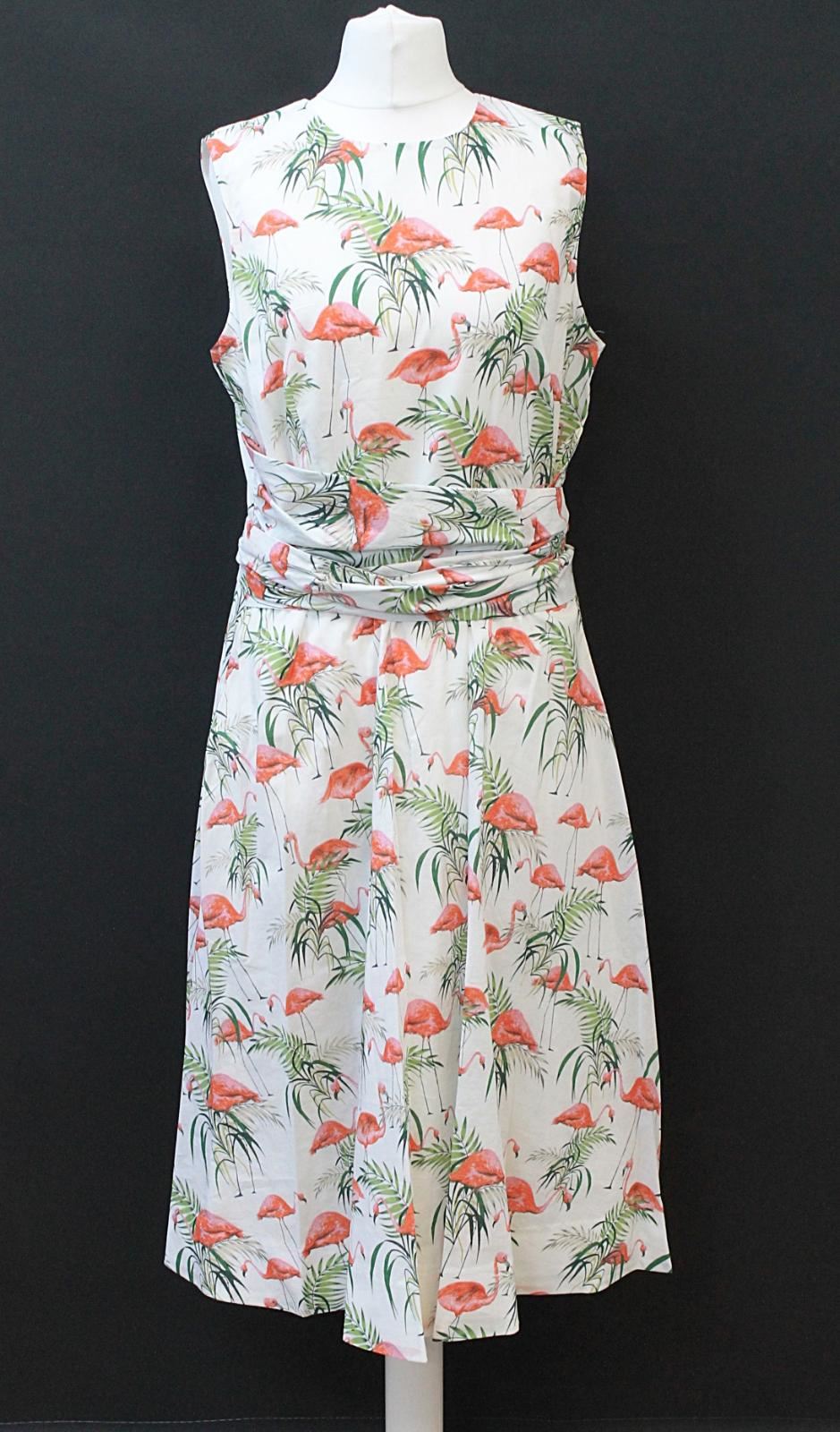 HOBBS Ladies Twitchill White Multi Sleeveless Cotton Dress UK12 BNWT RRP129