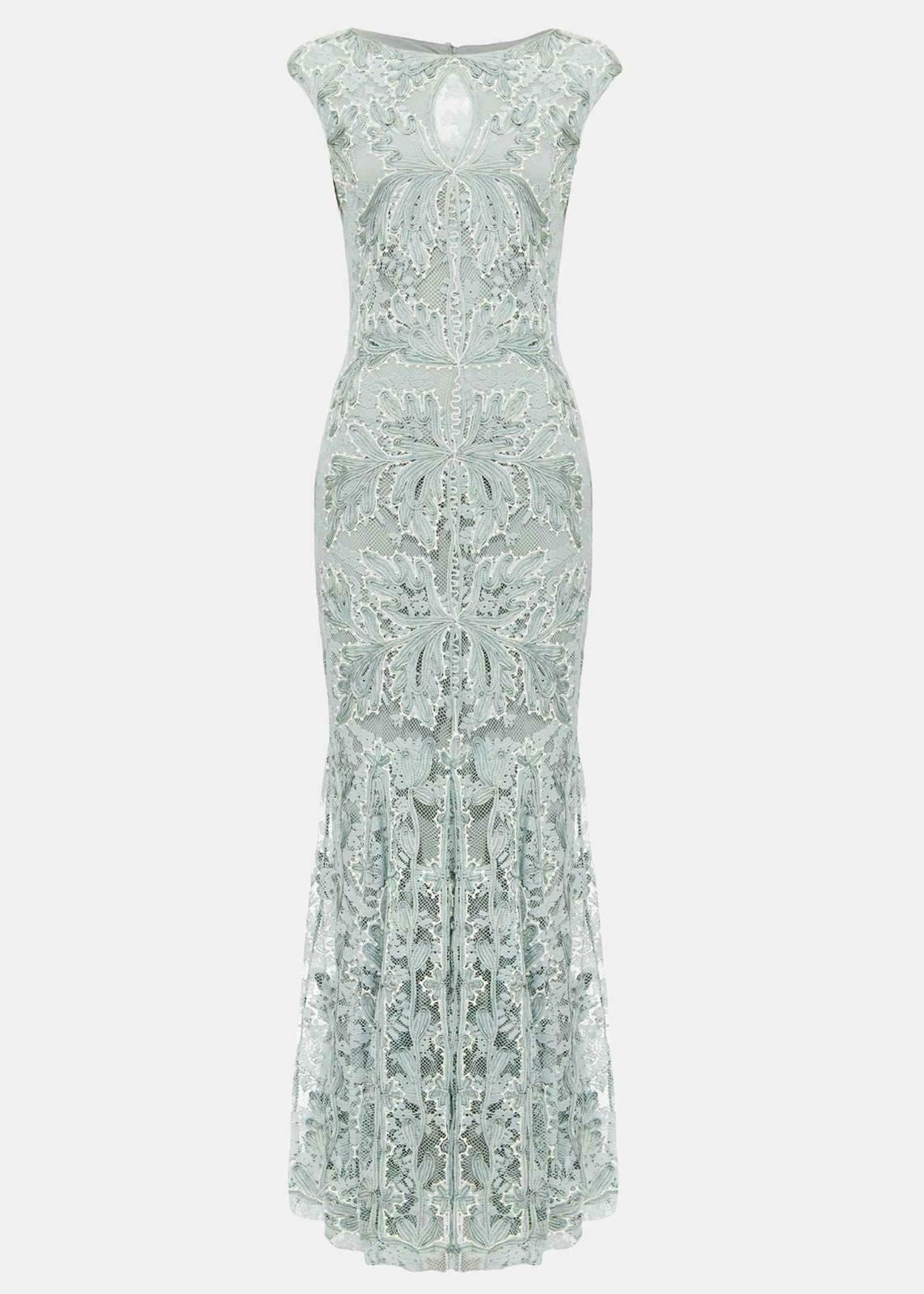 PHASE EIGHT Ladies Peppermint Green Paige Tapework Lace Maxi Dress UK6 BNWT