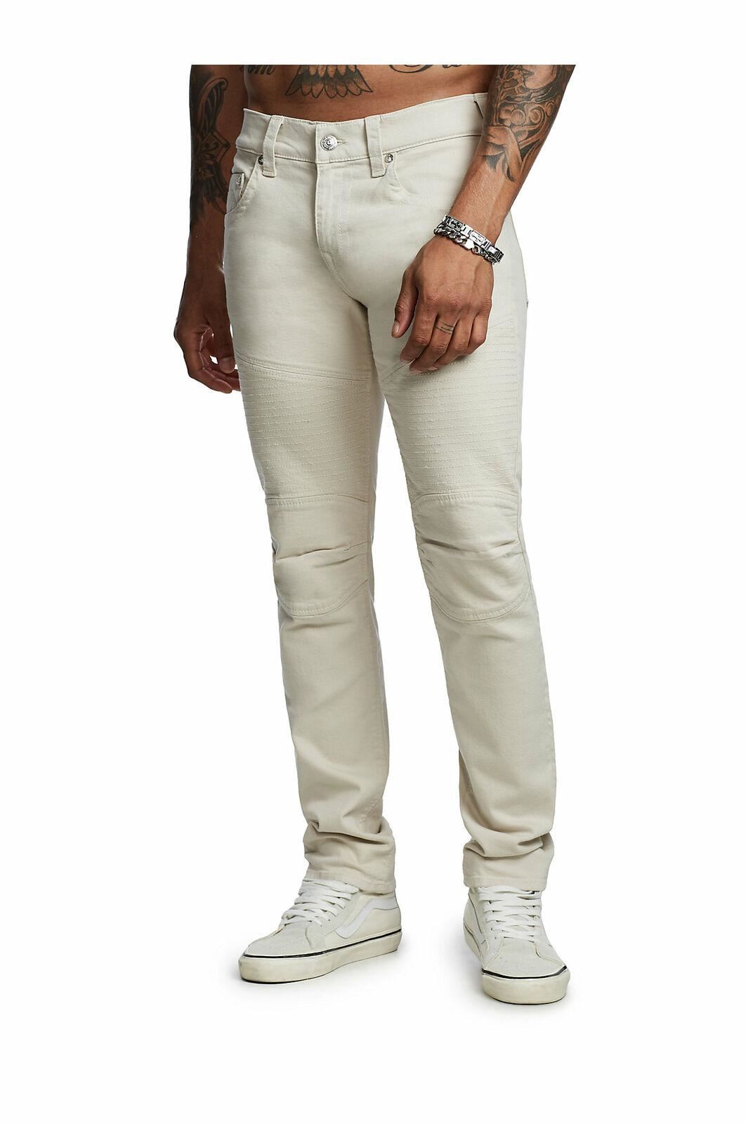 TRUE RELIGION Men's Beige Denim Rocco No Flap Skinny Jeans UK32 RRP149 BNWT