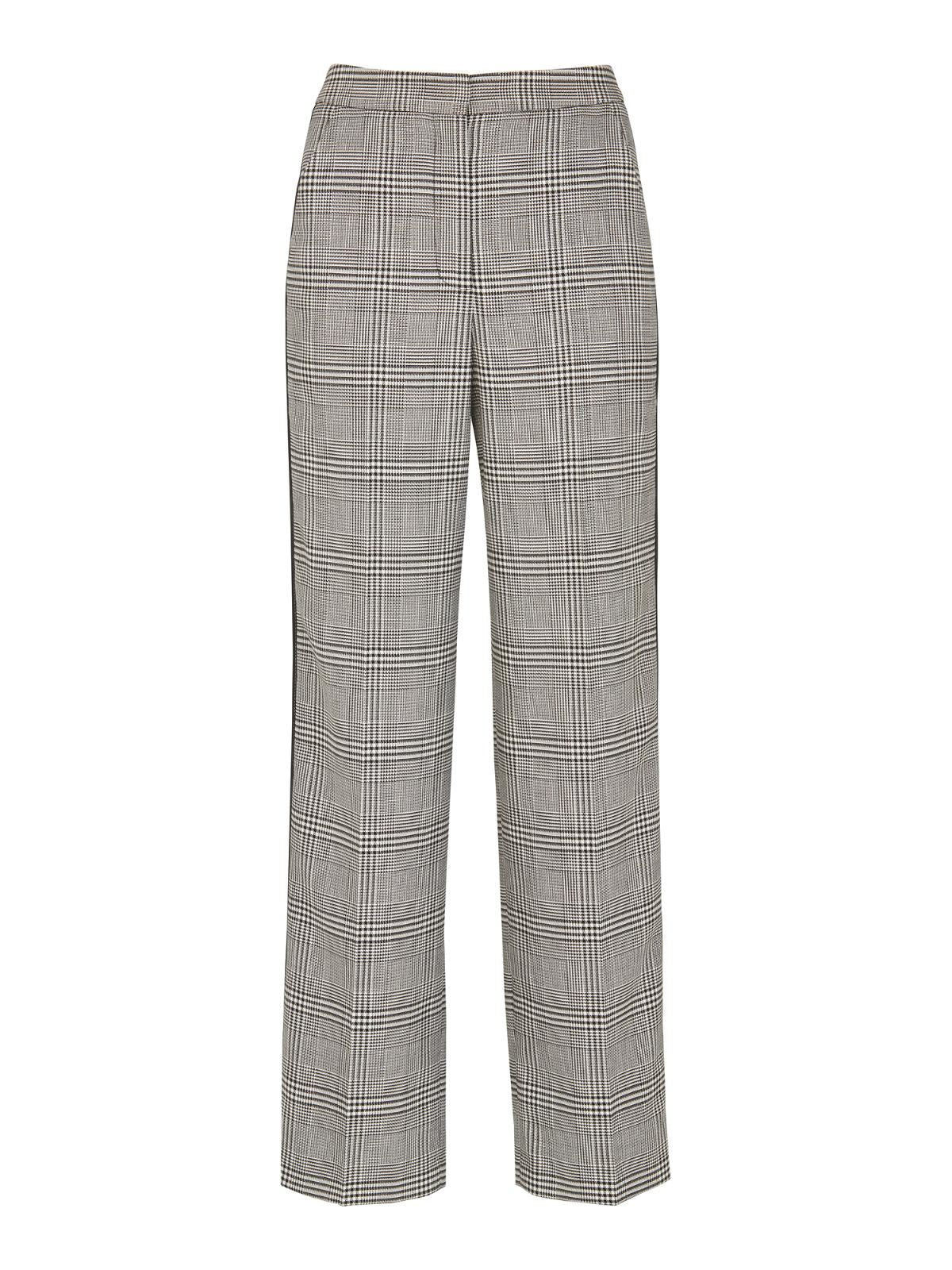WHISTLES Ladies Black White Check Wide Leg Side Stripe Trousers UK4 RRP129 BNWT
