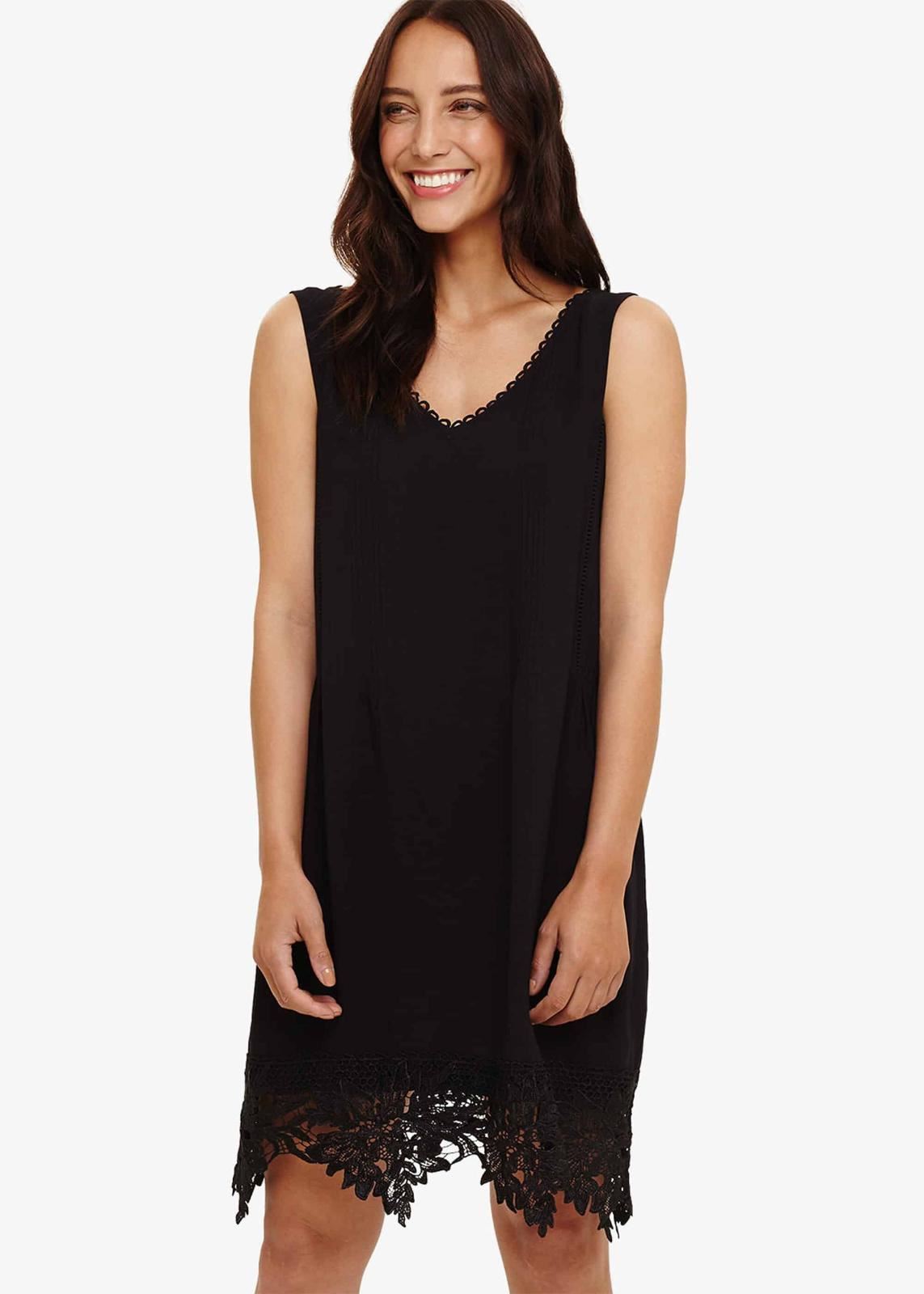 Phase Eight Prim Lace Shift Knee Length Dress Black Size UK12 RRP89