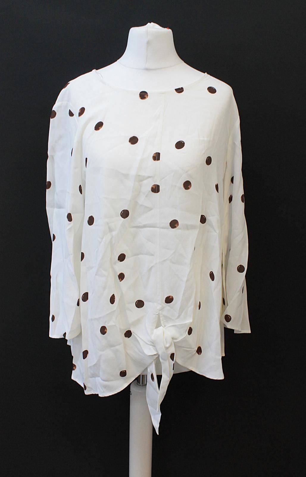 PHASE EIGHT Ladies Daniella Ivory Camel Spotted Blouse Top UK12 EU40 BNWT