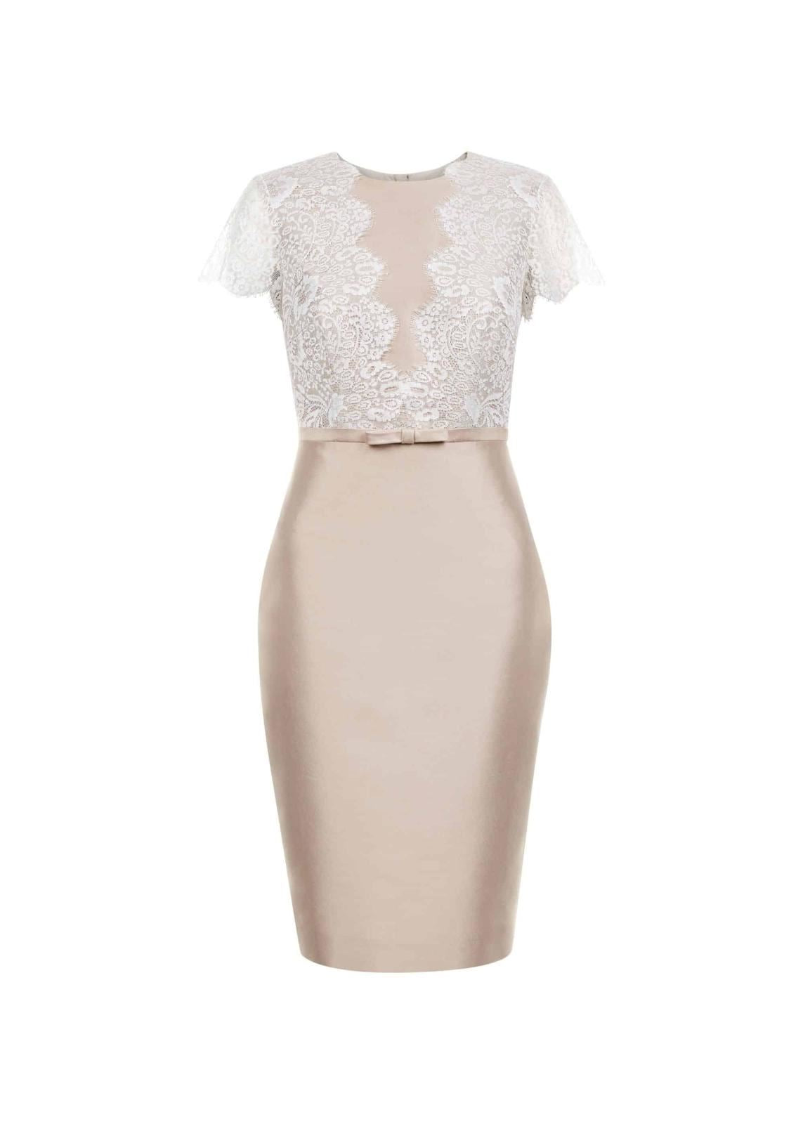 Hobbs Viv Shift Dress Oyster Mul Size UK6 RRP269