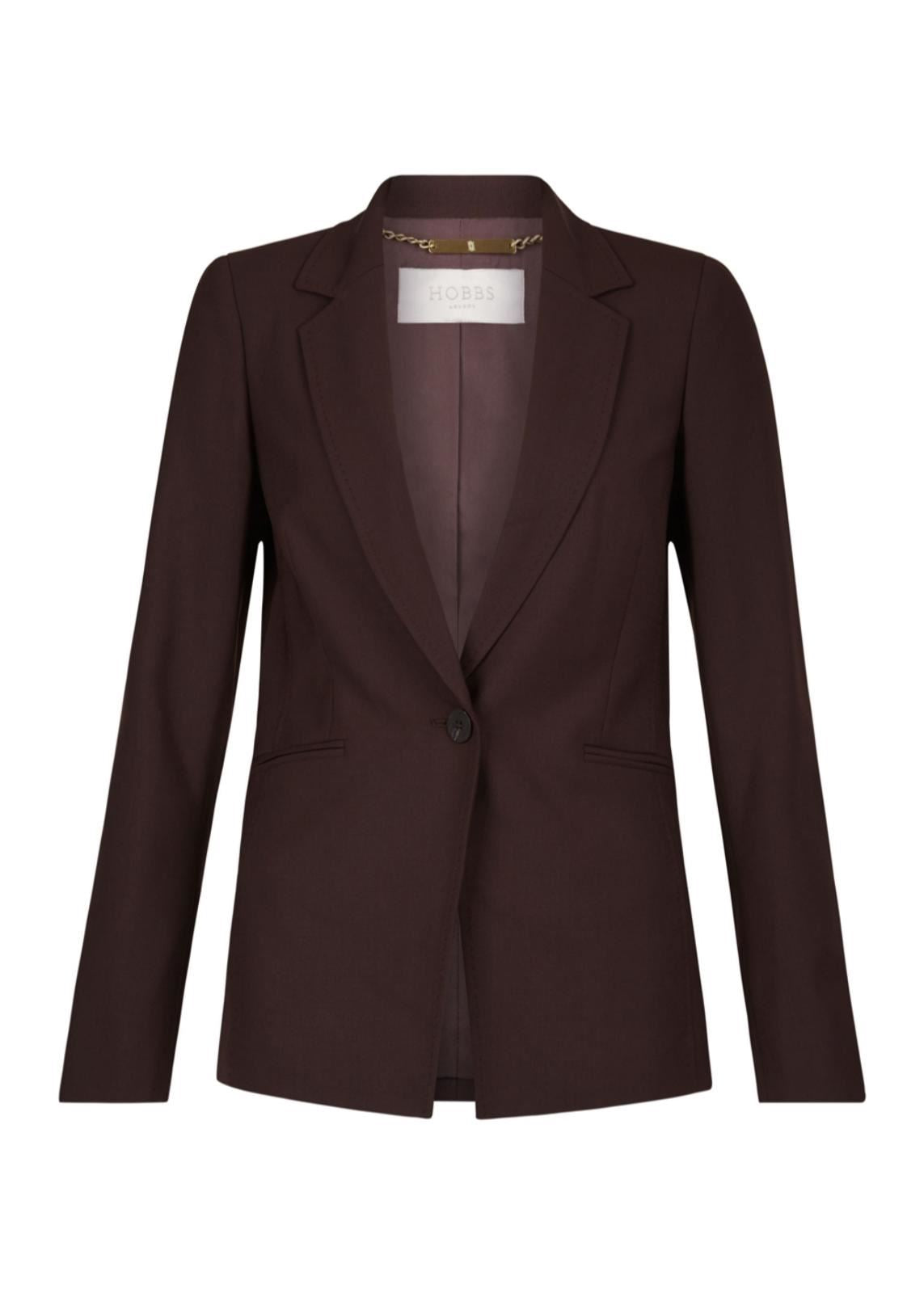 Hobbs Maxine Blazer Jacket Bitter Choc Size UK6 RRP199