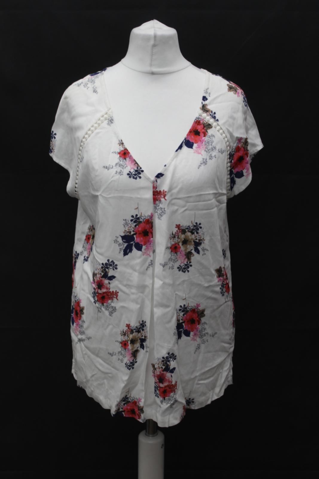 PHASE EIGHT Ladies Elsa Ivory Floral Print V Neck Cap Sleeve Top UK8 BNWT
