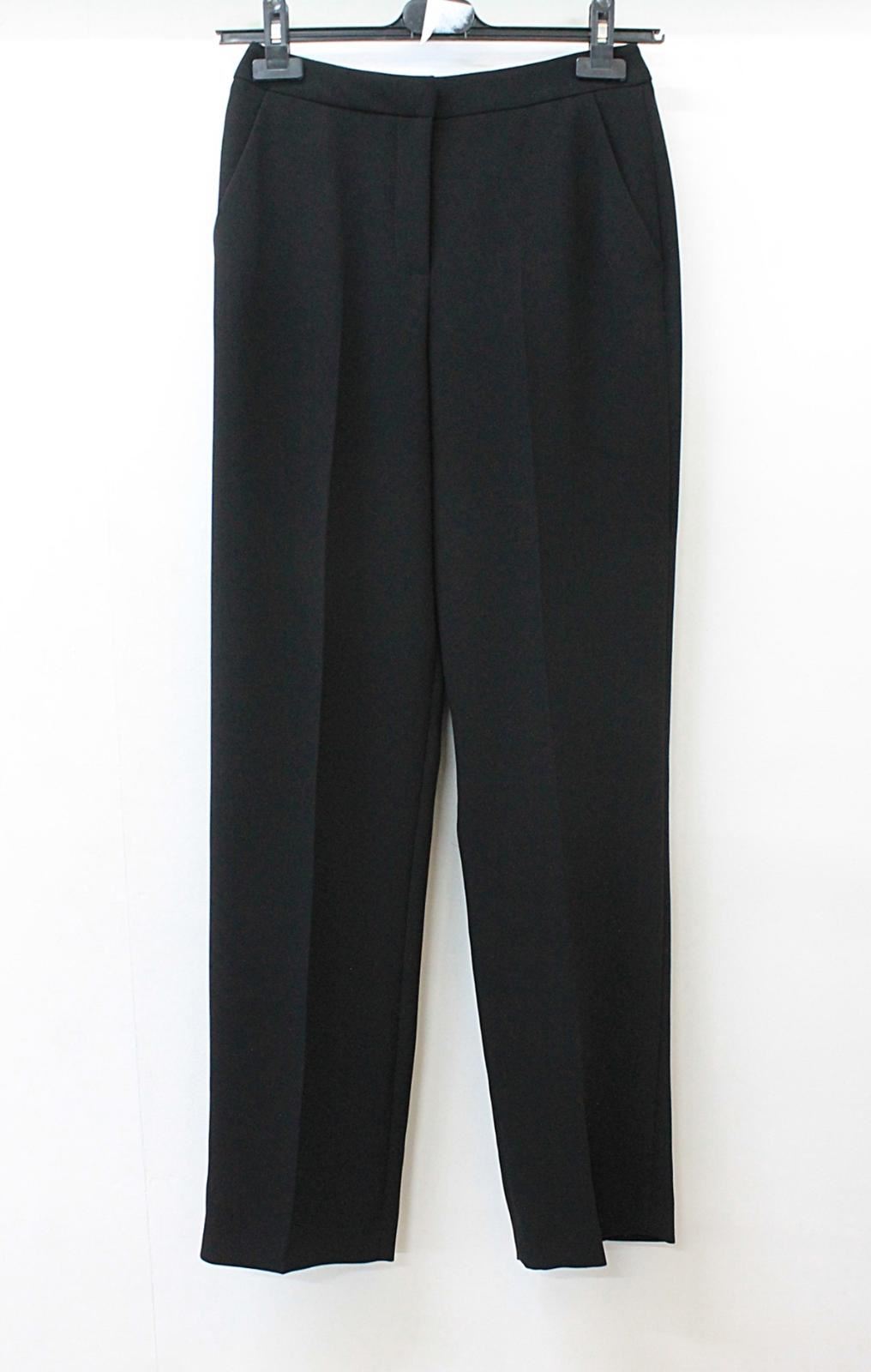 HOBBS Ladies Celina Black Straight Fit Zip Fly Tailored Trousers UK6 EU34 BNWT