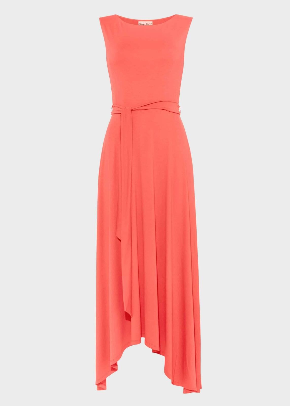 PHASE EIGHT Ladies Coral Pink Wisteria Hi-Low Sleeveless Maxi Dress UK10 BNWT