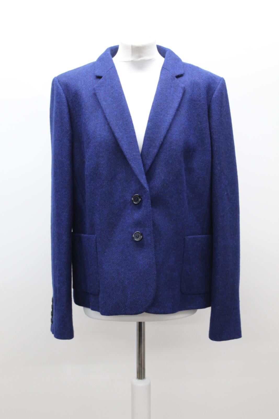 HOBBS Ladies Dartmouth Cobalt Blue Wool Collared Blazer Jacket UK8 BNWT RRP179