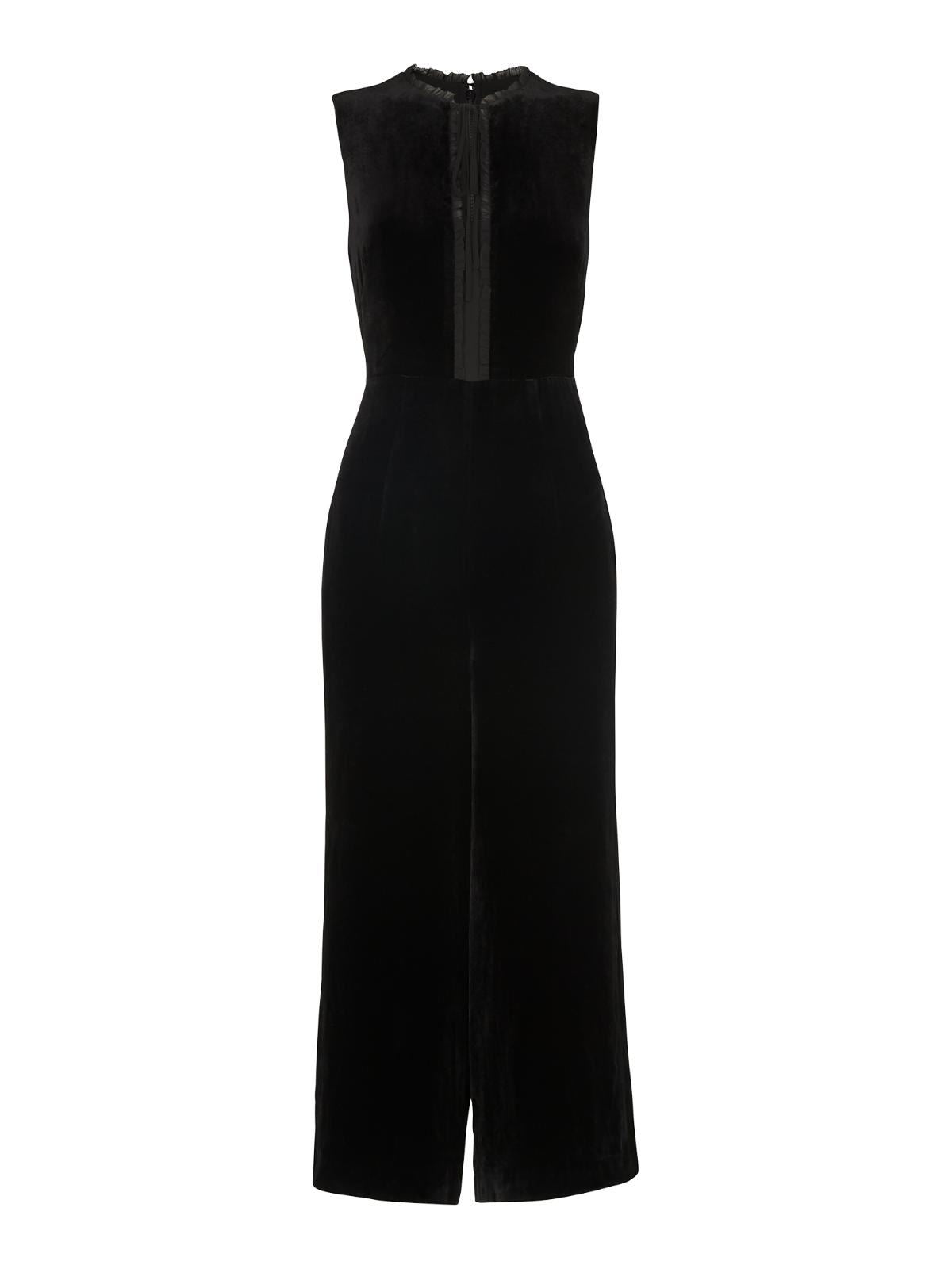 WHISTLES Ladies Black Sleeveless Florrie Silk Mix Jumpsuit UK12 RRP199 NEW