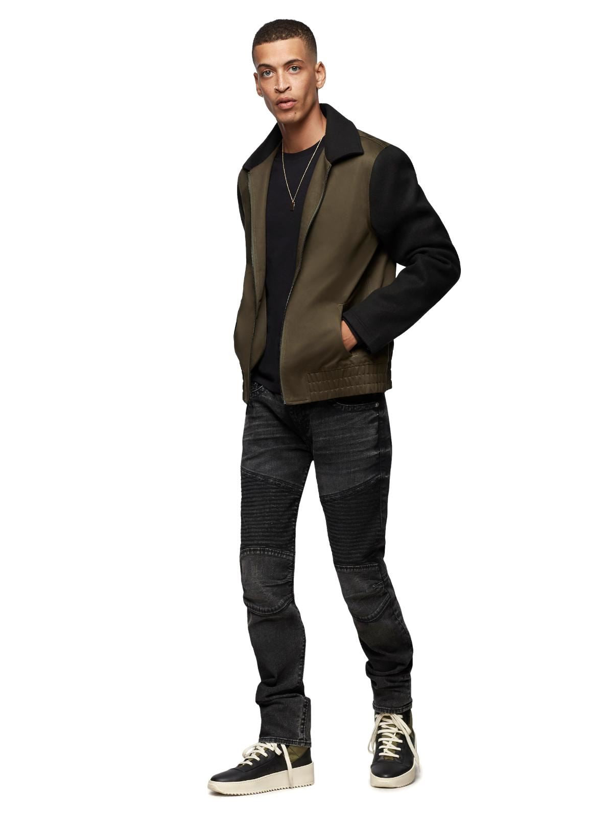 TRUE RELIGION Men's Colour Block Harrington Jacket Military Green S BNWT RRP339