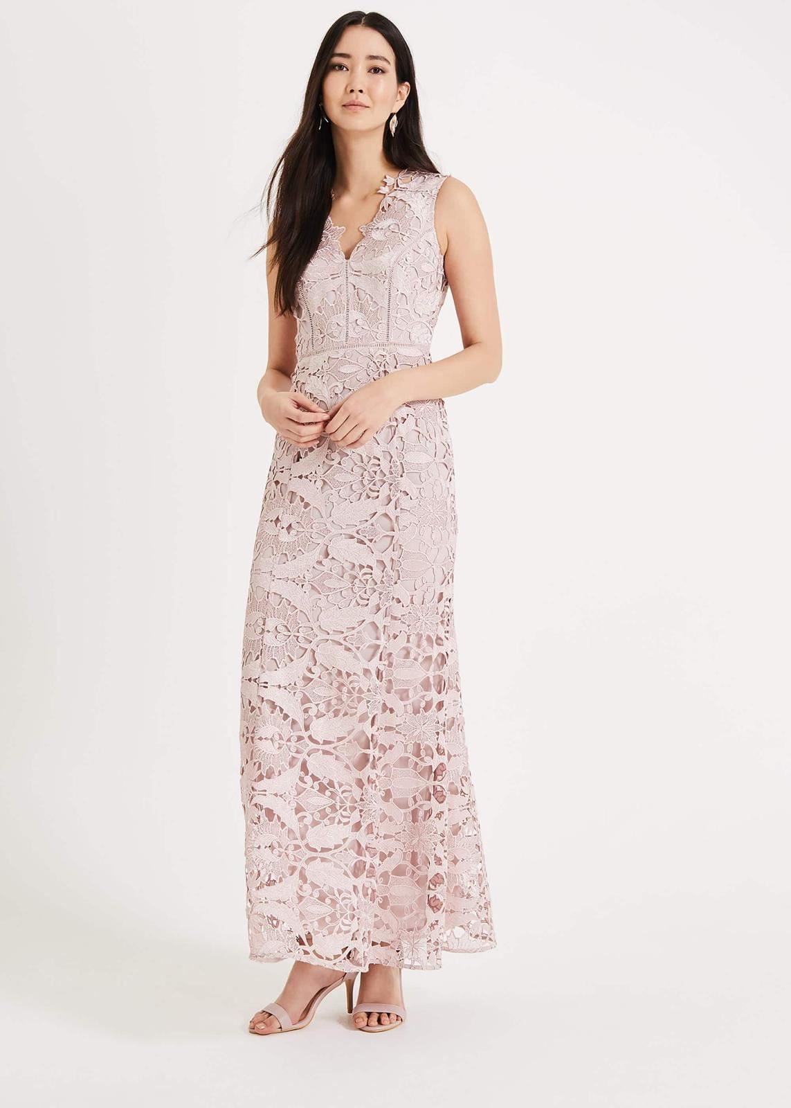 Phase Eight Zoey Lace Maxi Maxi Dress Petal Size UK12 RRP325