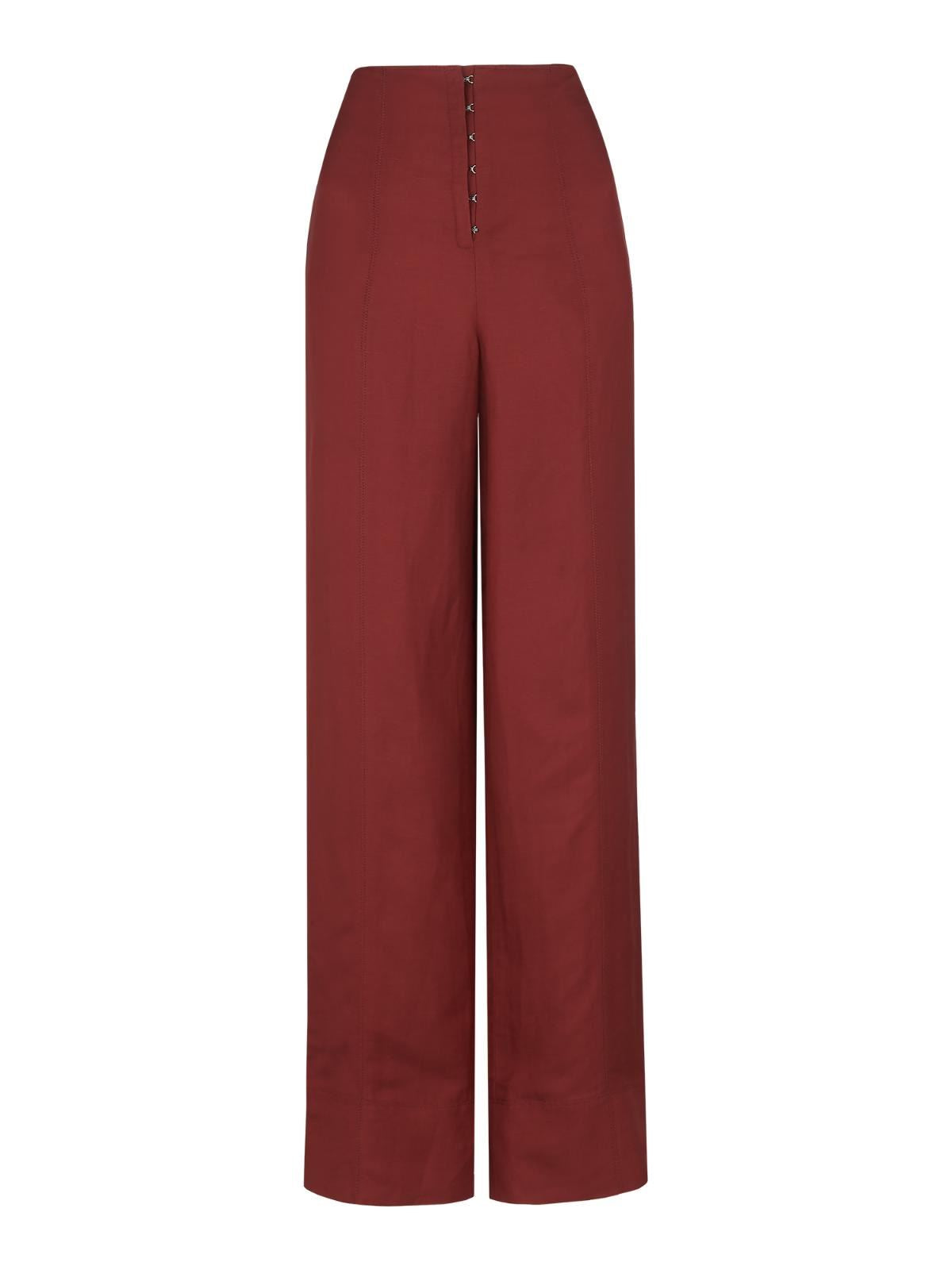 WHISTLES Ladies Sakari Corset Trouser Burgundy Red High Waist UK12 BNWT RRP169
