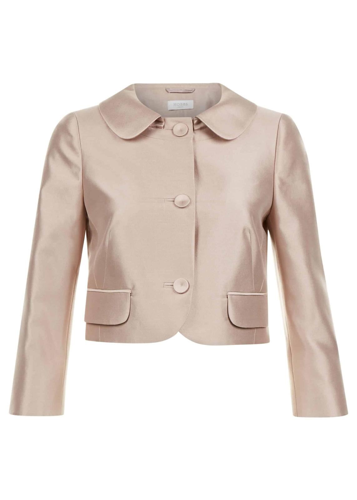 Hobbs Silk Viv Bolero Jacket Oyster Size UK6 RRP199