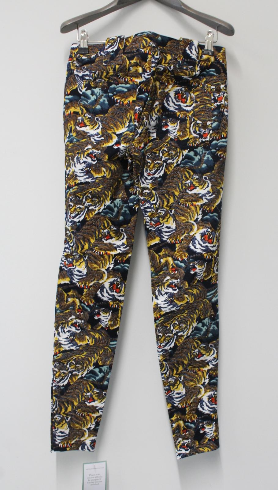 KENZO Ladies Multi-Coloured Tiger Print Skinny Jeans EU34 UK6 W27 L28 BNWT