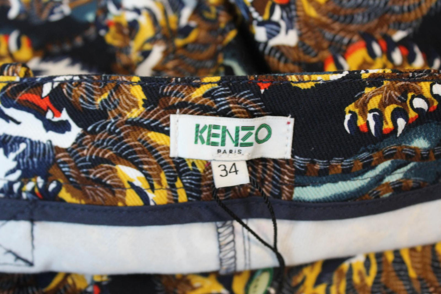 KENZO Ladies Multi-Coloured Tiger Print Skinny Jeans EU34 UK6 W27 L28 BNWT