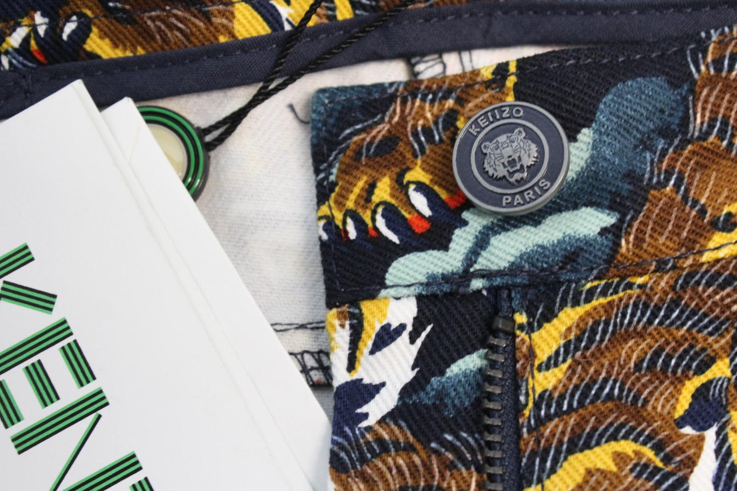 KENZO Ladies Multi-Coloured Tiger Print Skinny Jeans EU34 UK6 W27 L28 BNWT