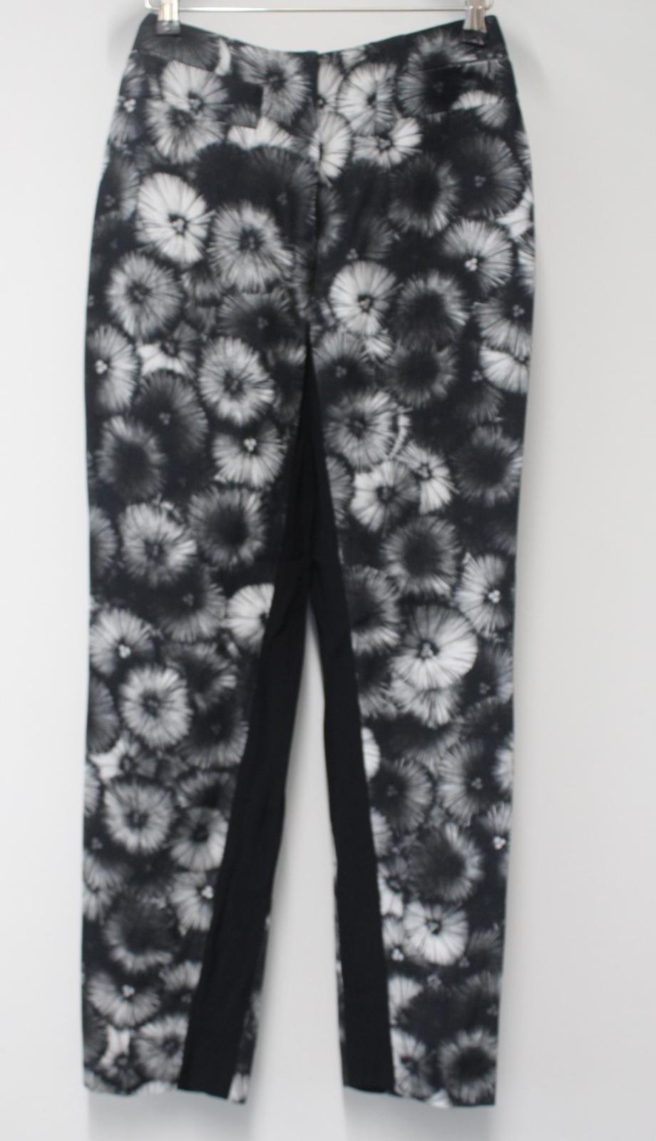 PRADA Ladies Grey Floral Print Straight Leg High Rise Trousers IT38 UK6 NEW