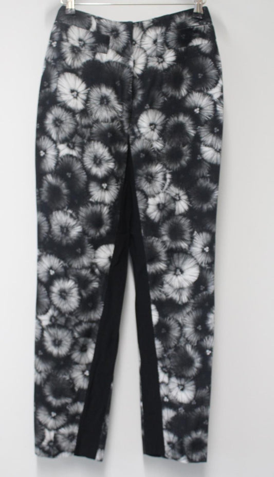 PRADA Ladies Grey Floral Print Straight Leg High Rise Trousers IT38 UK6 NEW